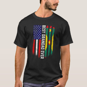 Camiseta Bandeira Americana e Granada Melhor Vovô Fama de N