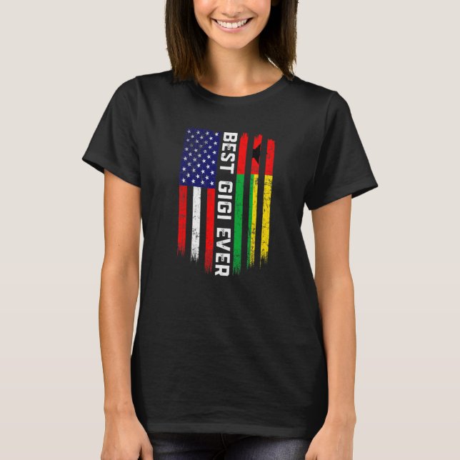 Camiseta Bandeira Americana e Guiné-Bissau - Melhor Gigi Nu (Frente)