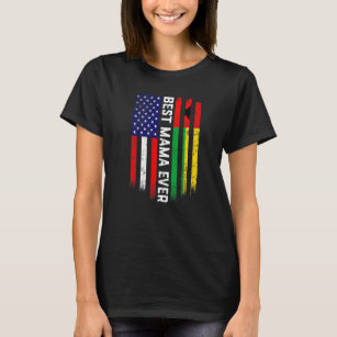 Camiseta Bandeira Americana e Guiné-Bissau - Melhor Mama Já