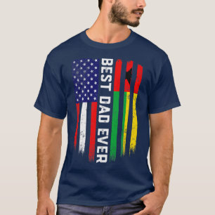 Camiseta Bandeira Americana e Guiné-Bissau - Melhor Pai Nun