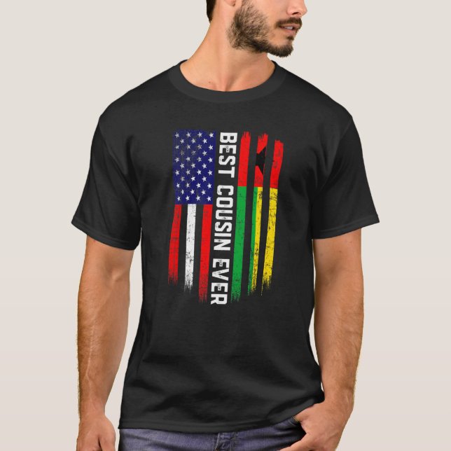 Camiseta Bandeira Americana e Guiné-Bissau - Melhor Pavilhã (Frente)