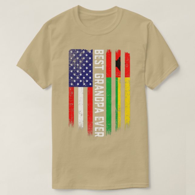 Camiseta Bandeira Americana e Guiné-Bissau Melhor Vovô Eva (Frente do Design)