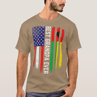 Camiseta Bandeira Americana e Guiné-Bissau Melhor Vovô Eva