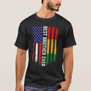 Camiseta Bandeira Americana e Guiné Melhor Irmão Nunca