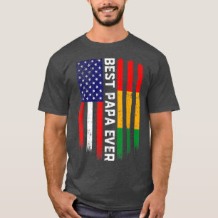 Camiseta Bandeira Americana e Guiné Melhor Papa Nunca