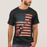 Bandeira americana e guitarra elétrica - vermelho