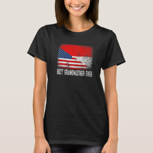 Camiseta Bandeira Americana e Indonésia Melhor Avó Ev