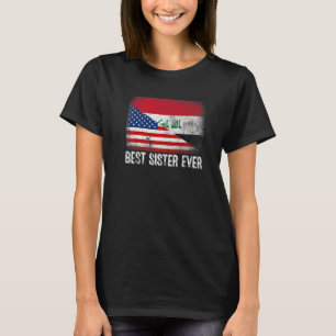 Camiseta Bandeira Americana e Iraque Melhor Irmã do Mundo