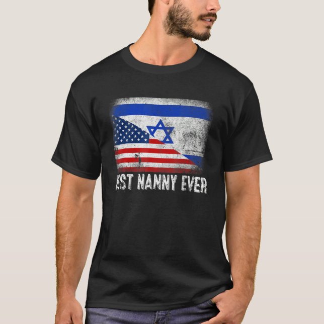Camiseta Bandeira Americana e Israel Sinalizador Melhor Nan (Frente)