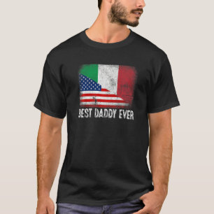 Camiseta Bandeira Americana e Itália Melhor Pai Da Família