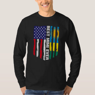 Camiseta Bandeira Americana e Ruanda Melhor Mimi Ever Patri