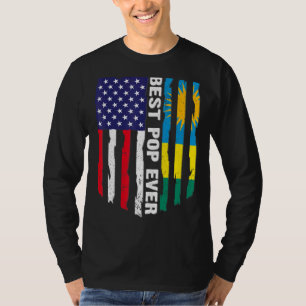 Camiseta Bandeira Americana e Ruanda Melhor Pop Nunca Patri