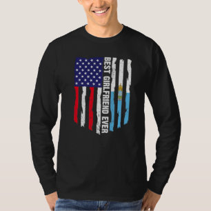 Camiseta Bandeira Americana e San Marino Melhor Namorada Ev