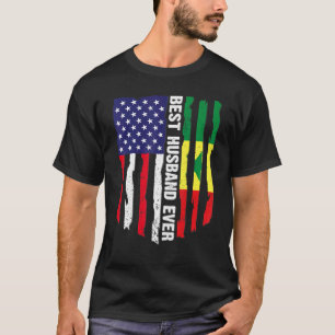 Camiseta Bandeira Americana e Senegal Melhor Marido