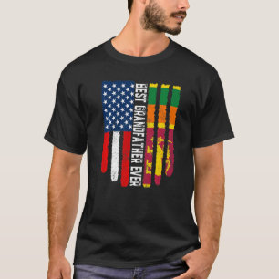 Camiseta Bandeira Americana e Sri Lanka Melhor Avô Ev