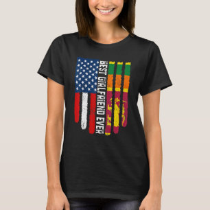 Camiseta Bandeira Americana e Sri Lanka - Melhor Namorada