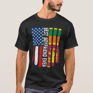 Camiseta Bandeira Americana e Sri Lanka Melhor Namorado