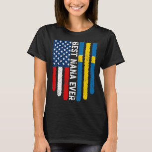 Camiseta Bandeira Americana e Suecia Melhor Família Nana Nu