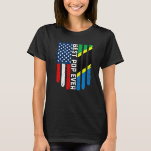 Camiseta Bandeira Americana e Tanzânia Melhor Pop da Famíli
