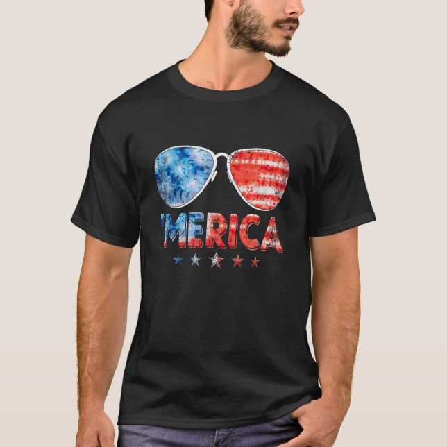 Camiseta Bandeira Americana Em 4 De Julho Família Merica Su (Frente)