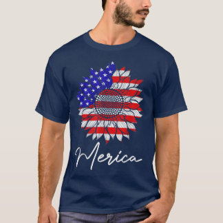 Camiseta Bandeira Americana Em 4 De Julho Quarta Mulher Sun