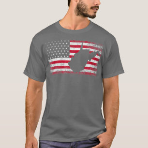 Camiseta Bandeira Americana em 4 de julho West Virginia WV