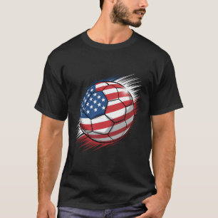 Camiseta Bandeira Americana Em Bola De Futebol _1
