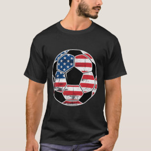 Camiseta Bandeira Americana Em Bola De Futebol Meninos Home