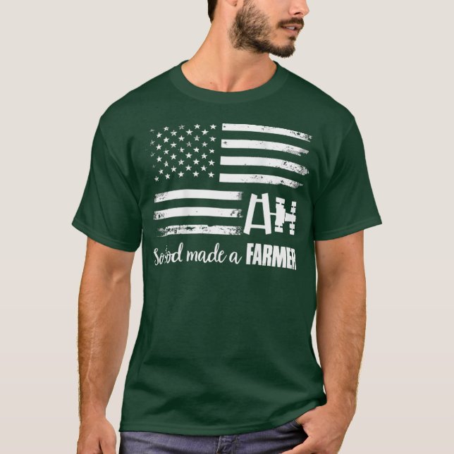 Camiseta Bandeira Americana, Então Deus Fez Um Agricultor (Frente)