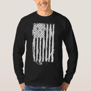 Camiseta Bandeira Americana Envelhecida Branca