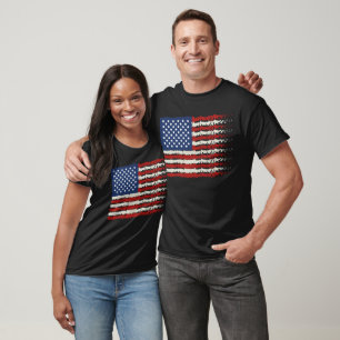 Camiseta Bandeira Americana Escudo Patriótico dos EUA