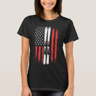 Camiseta Bandeira Americana Esqui Alpino Esquiador _1