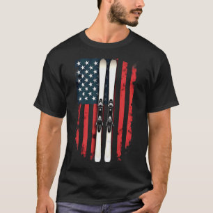 Camiseta Bandeira Americana Esqui Alpino Esquiador _2