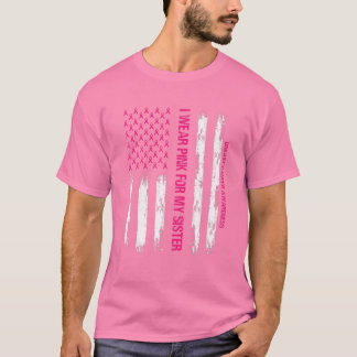 Camiseta Bandeira Americana Eu Visto Rosa Para A Minha Irmã
