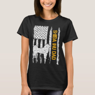 Camiseta Bandeira Americana EUA Vintage Inu Cachorro Pai Si
