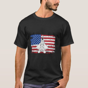 Camiseta Bandeira americana F-22 Raptor USA Avião de Combat