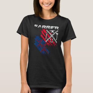 Camiseta Bandeira Americana Farrier Coração Ferreiro Cavalo