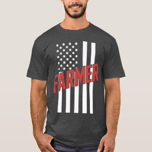 Camiseta Bandeira Americana Fazendeiro País Agricultura Faz