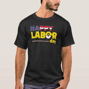 Camiseta Bandeira Americana Feliz Dia do Trabalhador Orgulh