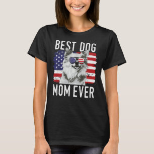 Camiseta Bandeira Americana Feminina Melhor Mãe de Cachorro