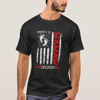 Camiseta Bandeira Americana Feminina Promovida a Mamãe 2023