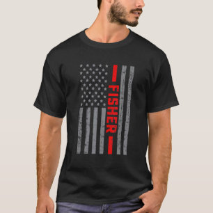 Camiseta Bandeira Americana Fisher Bandeira dos EUA Vintage