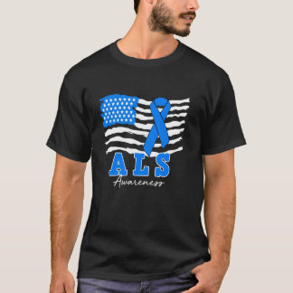 Camiseta Bandeira Americana Fita Azul Conscientização sobre