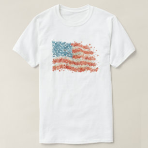 Camiseta Bandeira americana floral dos EUA