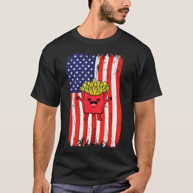 Camiseta Bandeira Americana Francesa (Frente)