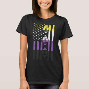 Camiseta Bandeira Americana Futebol Não Binário Enby Nb Pri