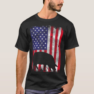 Camiseta Bandeira Americana G Animal de Fazenda Vintage Pat