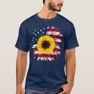 Camiseta Bandeira Americana Girassol 4º de julho Independên