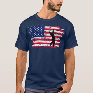 Camiseta Bandeira Americana Golf 4 de julho Golfe Patriótic