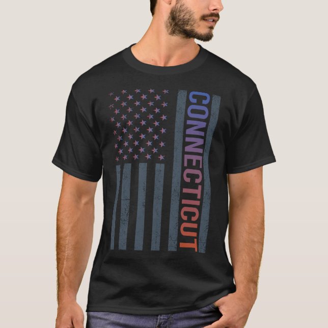 Camiseta Bandeira Americana Gradiente Connecticut (Frente)